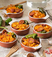 Migas con pimientos de Padrón