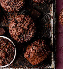 Muffins au chocolat et au pain rassis