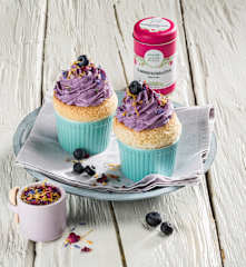 Zitronen-Heidelbeer-Cupcake "Flower Power"