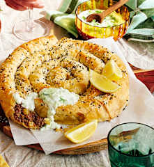 Turkish borek with cacik