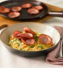 Rahmgemüse mit Wurstschüsserl