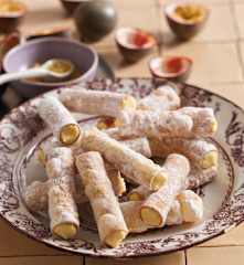Cannolis em canelones de maracujá