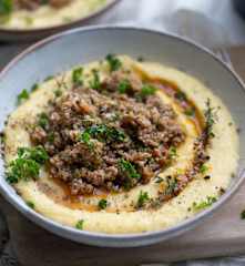 Hachis de poulet et polenta