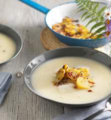 Stoßsuppe mit Erdäpfelgröstl