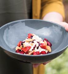 Crème vanillée aux sablés et aux fraises