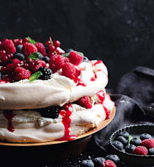 Mixed Berries Pavlova Stack
