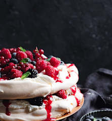 Mixed Berries Pavlova Stack