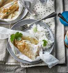 Papillote d'églefin sauce satay