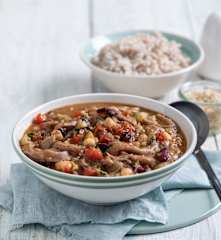 Gulasz z boczniaków z pęczakiem