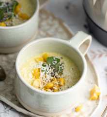 Gaspacho au maïs et au piment jalapeño