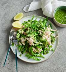 Shredded chicken noodle salad with green miso (Diabetes)