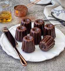 Traditional French chocolate canelé