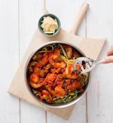 Prawn arrabiata with zucchini noodles