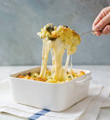 Keto cauliflower and Brussels sprout cheese bake