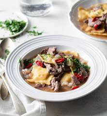 Ravioli Broth with Beef