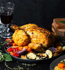 Cidre-Brathendl mit Gemüse