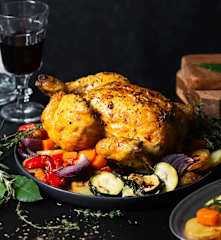 Pieczony kurczak z warzywami