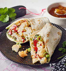 Vegane Burritos mit Koriander-Chutney