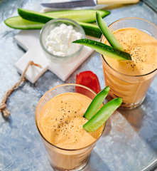 Paprika-Shake mit Hüttenkäse