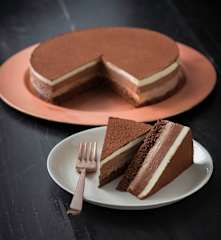 Triple chocolate layer cake