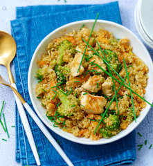 Pilaf de quinoa au poulet et aux carottes