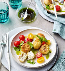 Ricotta gnudi with basil oil (Russell Blaikie)