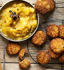 Compote pomme-vanille et biscuits moelleux coco