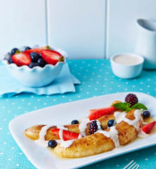 Postre de plátano y mantequilla de cacahuate