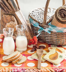 Yogur líquido de naranja y cereales