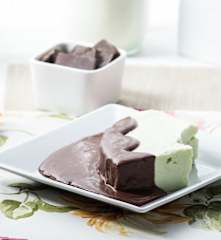 Babarois de menta con chocolate